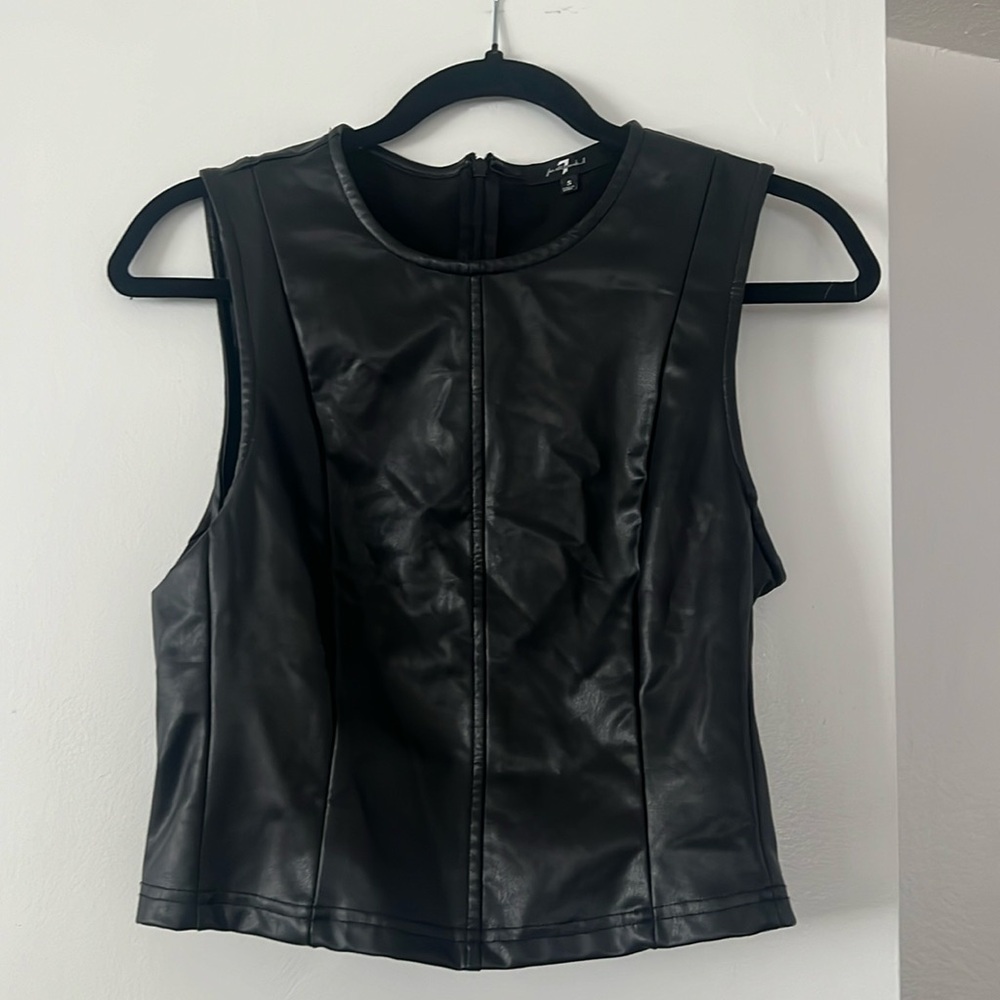 Faux leather zip vest, 7 for all mankid